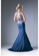 A Mermaid Embroidery Stretchy Taffeta Gown